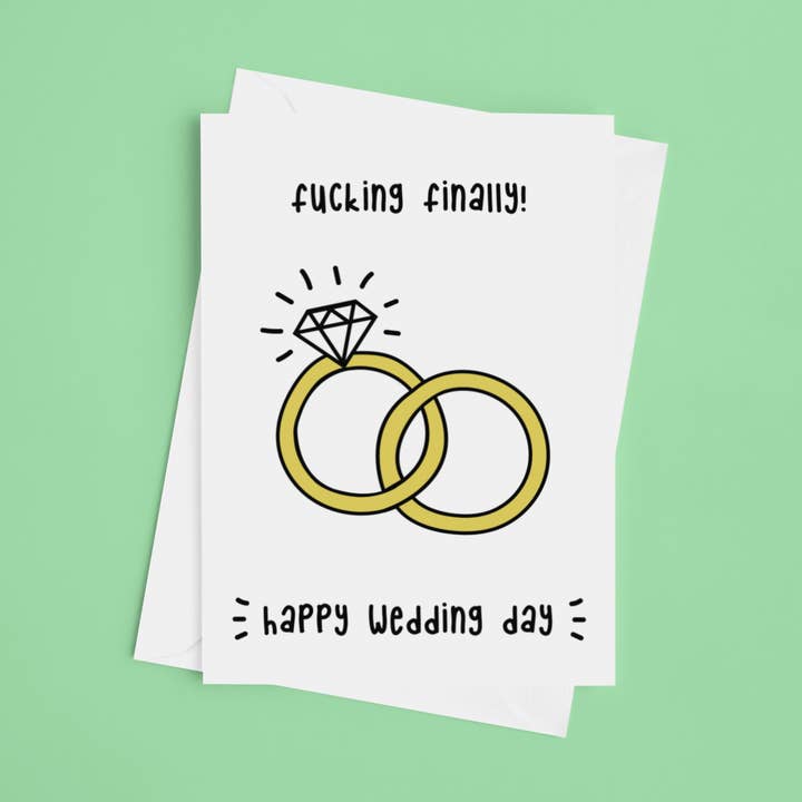 Fucking Finally 5x7 Wedding Card for wholesale by Laura Lonsdale