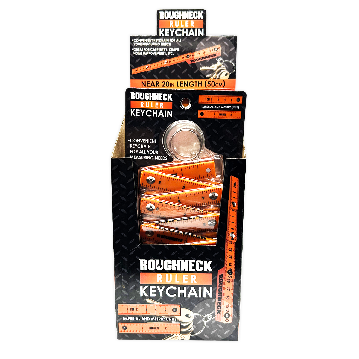 Novelty Brands - Wholesale Keychain - Unisex - Roughneck 20 in Ruler Keychain - 6/Display3