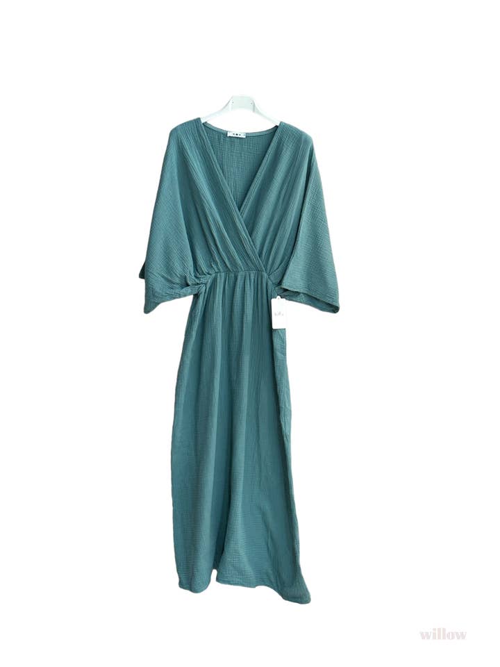 MOONSUN - Wholesale Dress - Women's - Empire cotton gauze double-breasted long dress #5142A