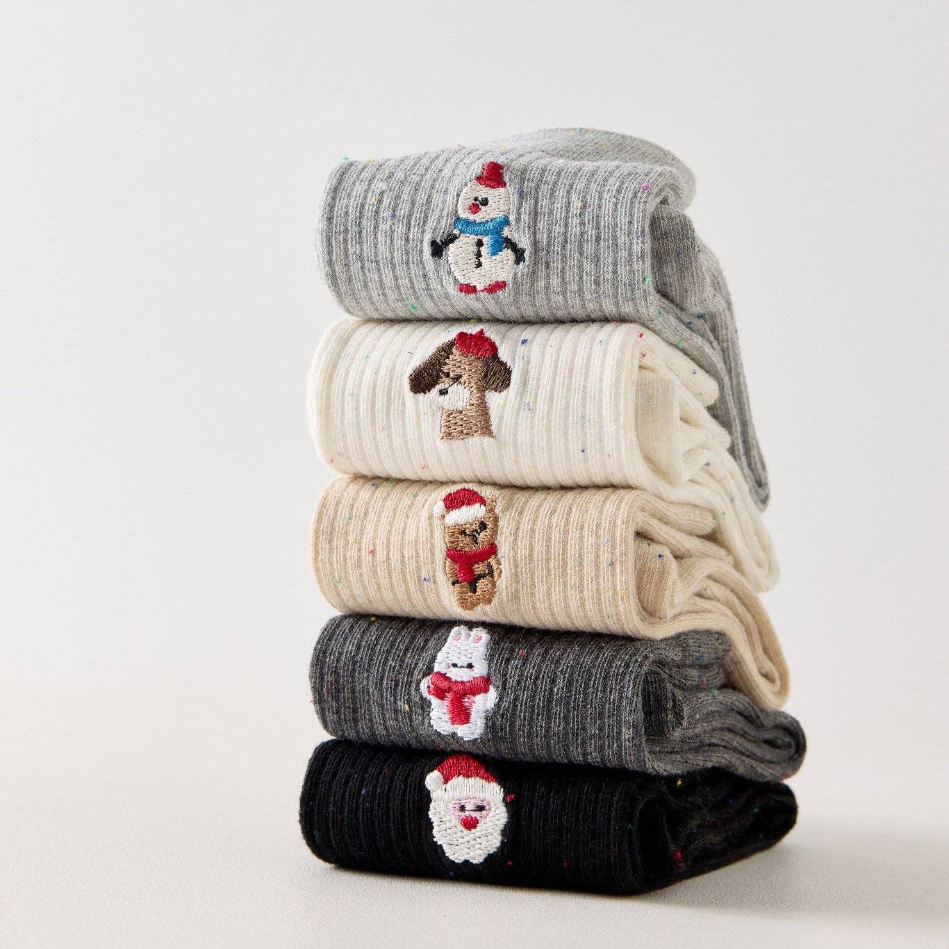 multicoloured Set of 5 Women's Christmas Character Socks I 35-41 for wholesale on Faire4