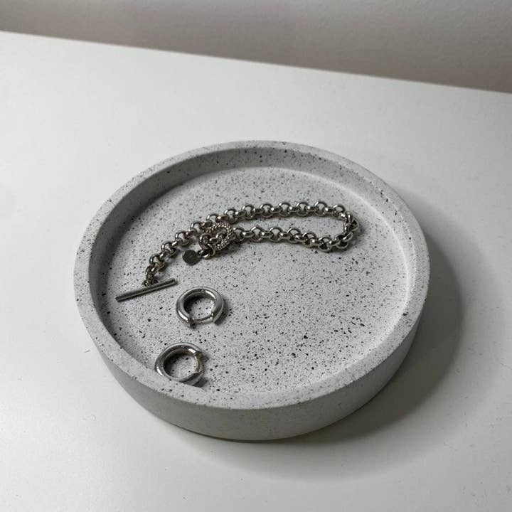 Concreates - Wholesale Decorative Tray - Multiple Sizes Granite Terrazzo Small Round Decorative Trays | Soap Bottle Dish | Display Trays3