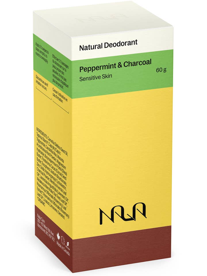 Peppermint & Charcoal Sensitive Skin Natural Deodorant for wholesale by Nala