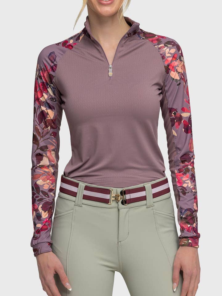 Kastel Denmark - Wholesale Athletic Top - Women's - Dusty Mauve Watercolor Raglan Long Sleeve Sun Shirt