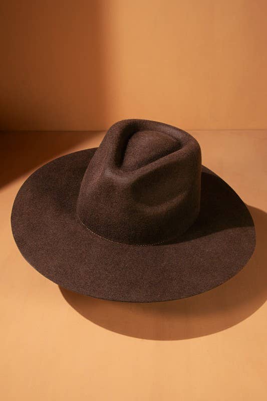 Urbanista – Großhandel Fedora-Hut – Damen – 100 % australischer Woll-Panama-Hut mit Tropfen-Krone und steifer Krempe – Ruggine27