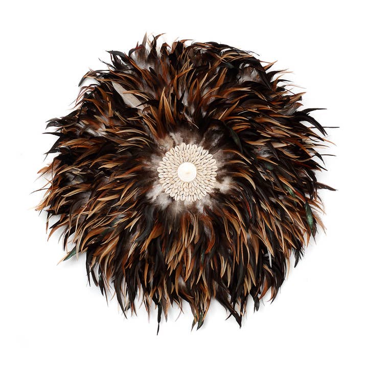 The Coastal Juju – schwarze und braune Wanddekoration mit Federn, Größe L für den Großhandel von Bazar Bizar Living