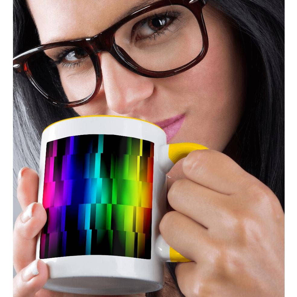 3dRose - Wholesale Coffee Mug - 3dRose, Prism Fractions a spectrum of colors displayed in geometric section, Mug1