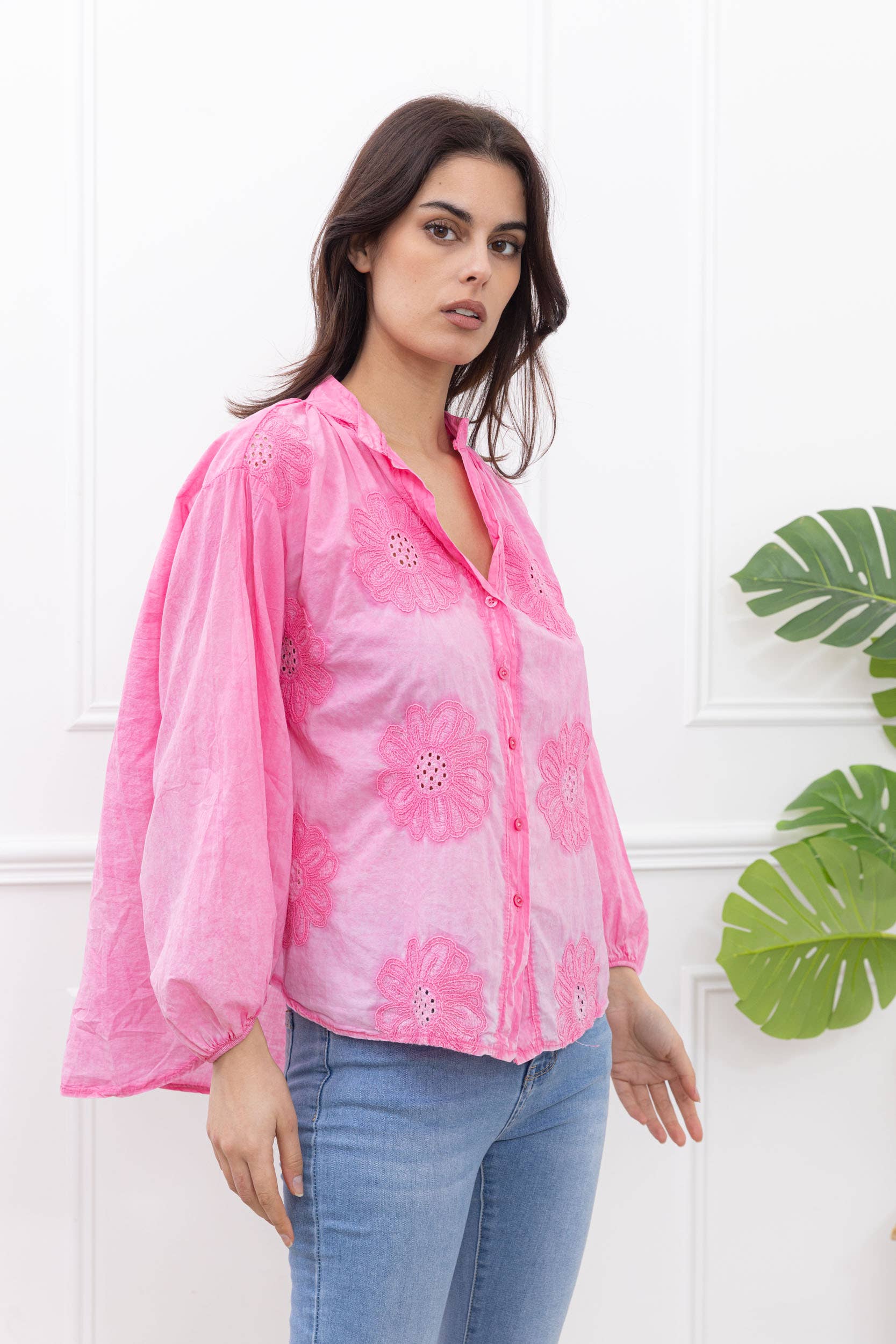 Happy look - Wholesale Button Down Shirt - Women's - Embroidered blouse9