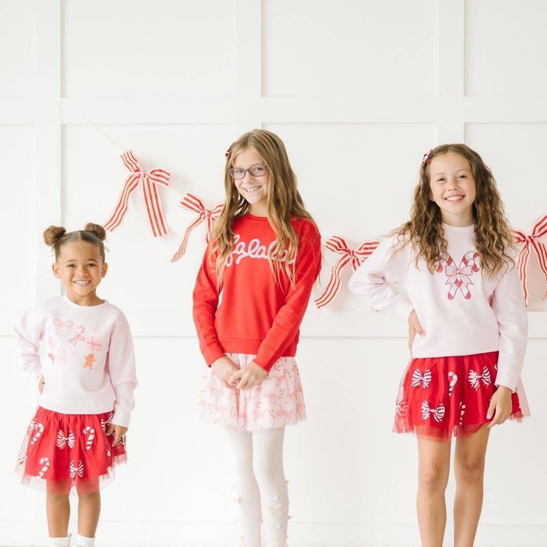 Sweet Wink - Wholesale Tutu - Kids - Candy Cane Bow Printed Christmas Tutu - Kids Clothing4