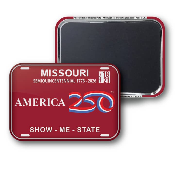 Plaque d'immatriculation Missouri Rouge 250 pour la vente par BetterMagnets.com by Design Studio 88 Inc