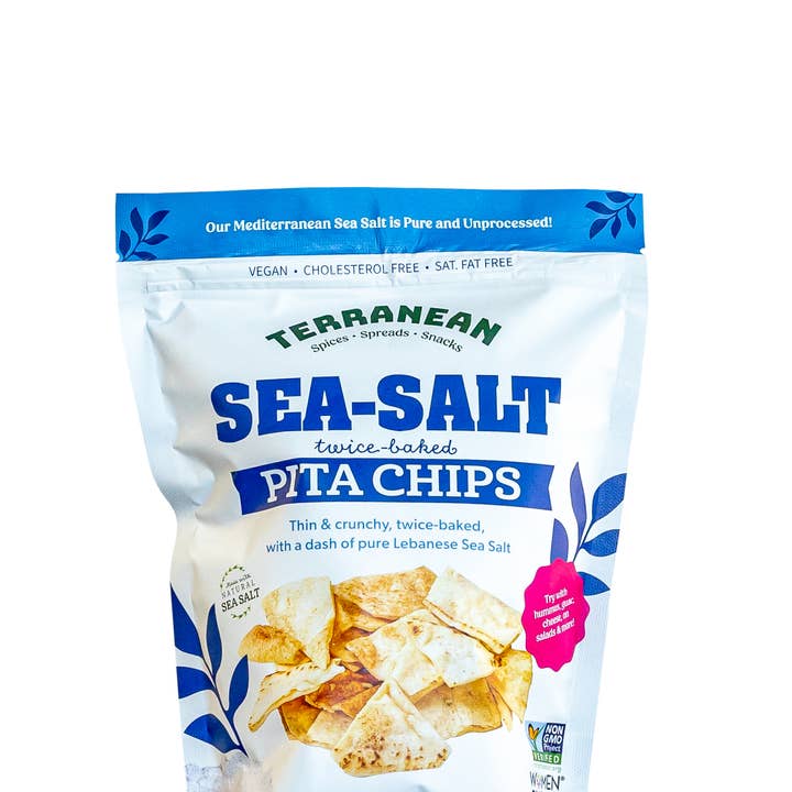 Terranean Herbs & Spices - Wholesale Chips - Sea Salt Twice-Baked Pita Chips (6.5 oz.)