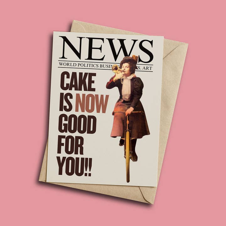 Tarjeta de felicitación "El pastel ahora es bueno para ti" para venta al por mayor de Henny Penny Studio