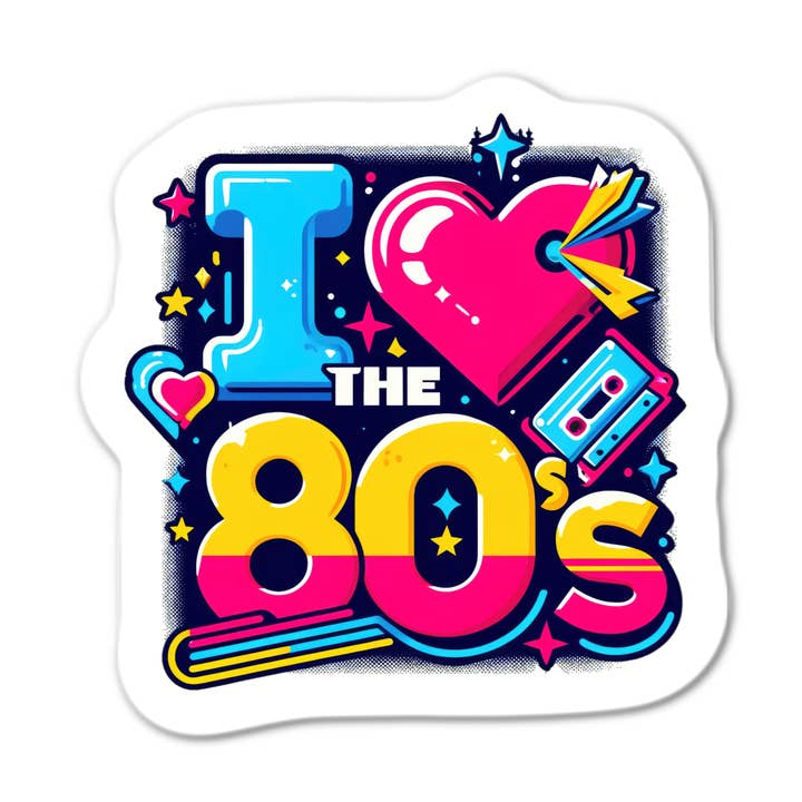I Love The 80's Sticker for wholesale by Stick-It Expressions