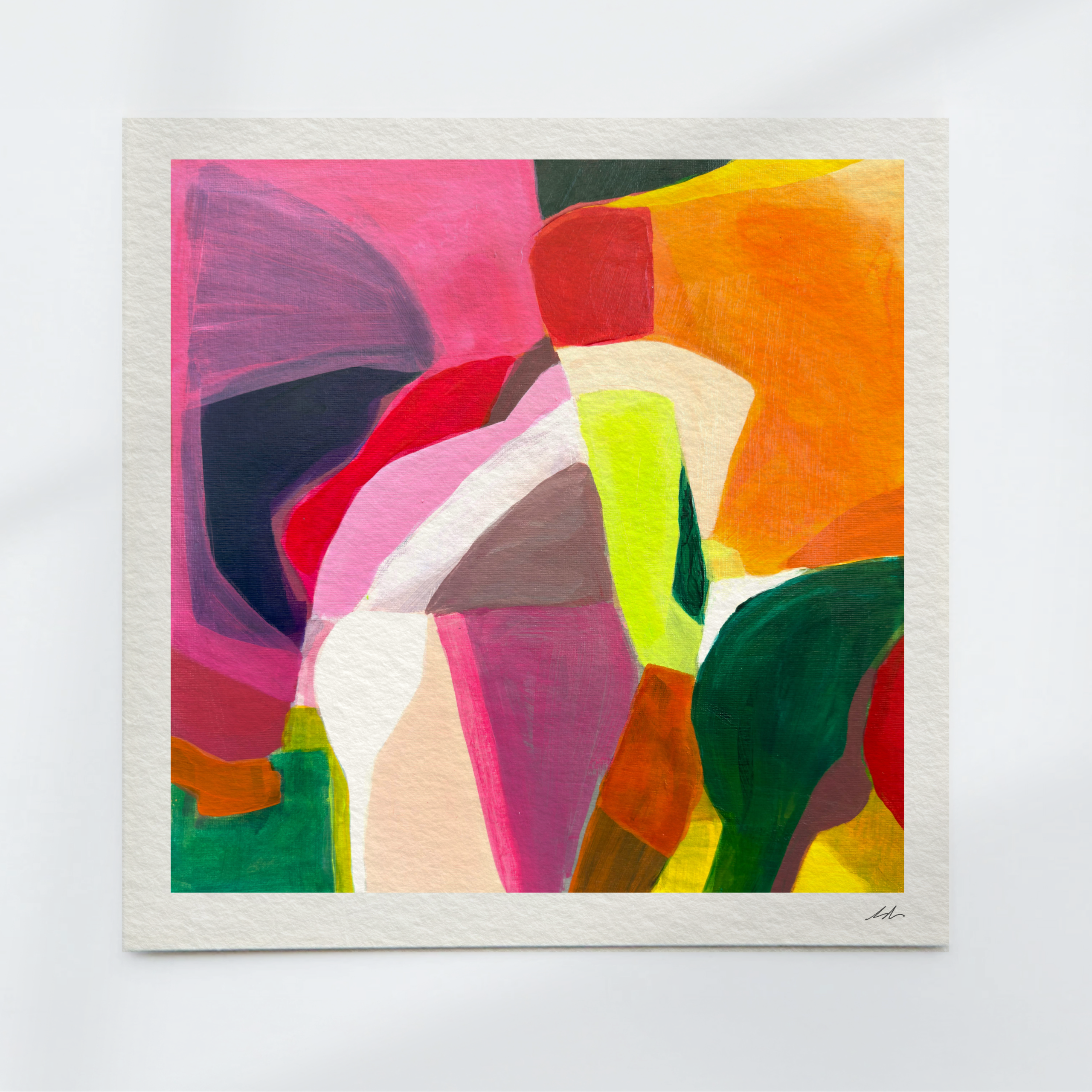 Michele Renee Atelier - Venta al por mayor Ilustración - Impresión de Arte Abstracto Rosa para Pared - Diseño Moderno en Papel0