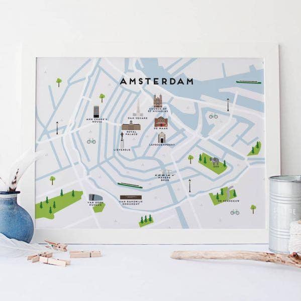 Kaart van Amsterdam voor wholesale door Pepper Pot Studios