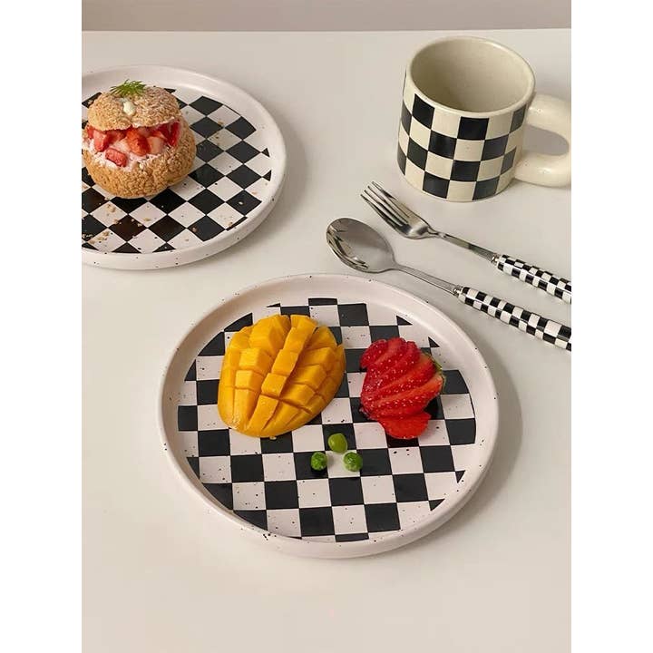 INSPECIAL HOME - Wholesale Flatware Set - Set Of 6 Pcs Modern Checkered Flatware Cutlery Silverware7