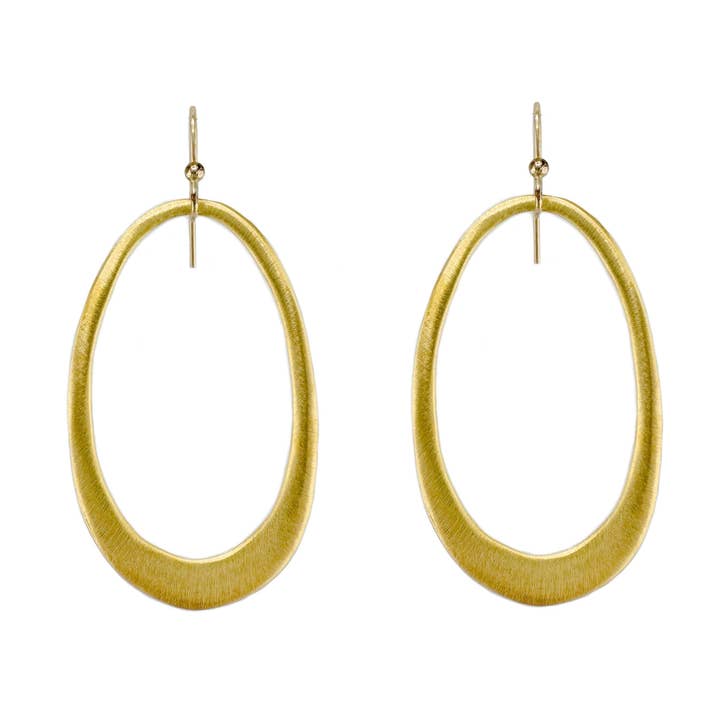 Boucles d'oreilles ovales moyennes en argent ou vermeil pour la vente par Philippa Roberts