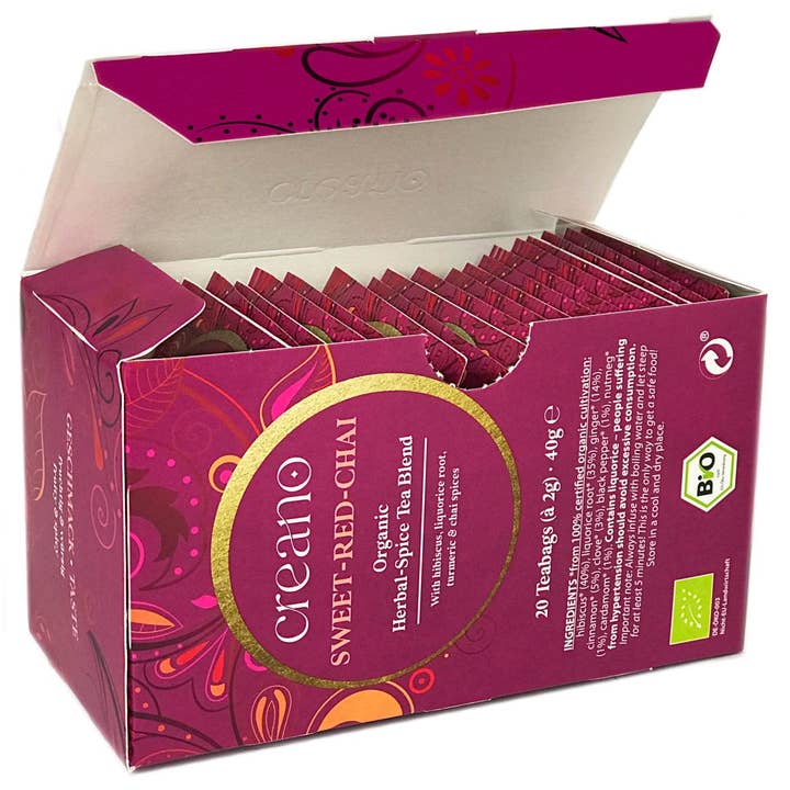 Creano – Großhandel Teebeutel – 20er Pack Bio-Teebeutel Sweet-Red-Chai*4