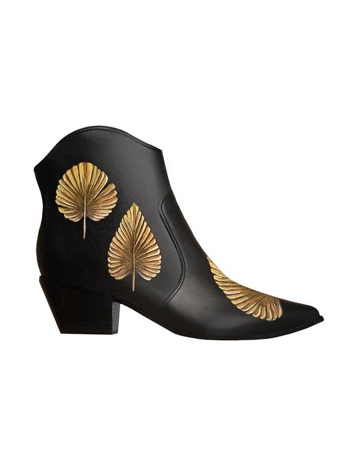 Bota vaquera negra Pampa Leaves para venta al por mayor de ALEPEL