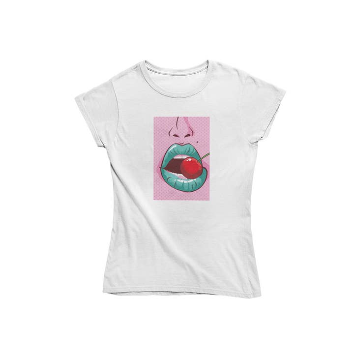 ladies t shirt - cherry lips for wholesale by Mamino