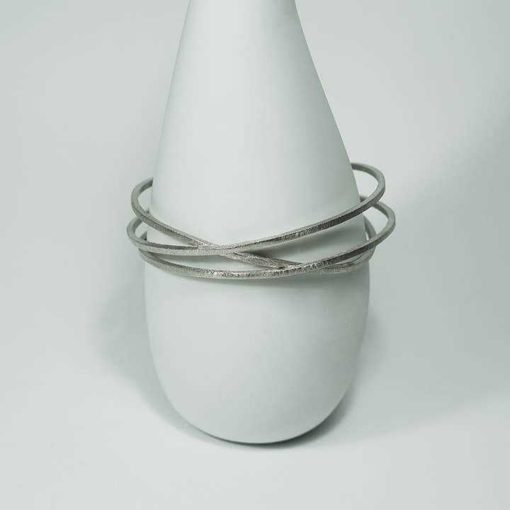 Pulsera Plata Tipo Esclava De 3 Vueltas Acabado Rodio para venta al por mayor de Tass Joies España