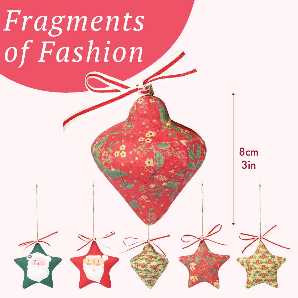Talking Tables EU - Wholesale Ornament Set - Fragments of Fashion Handmade Christmas Tree Decorations5