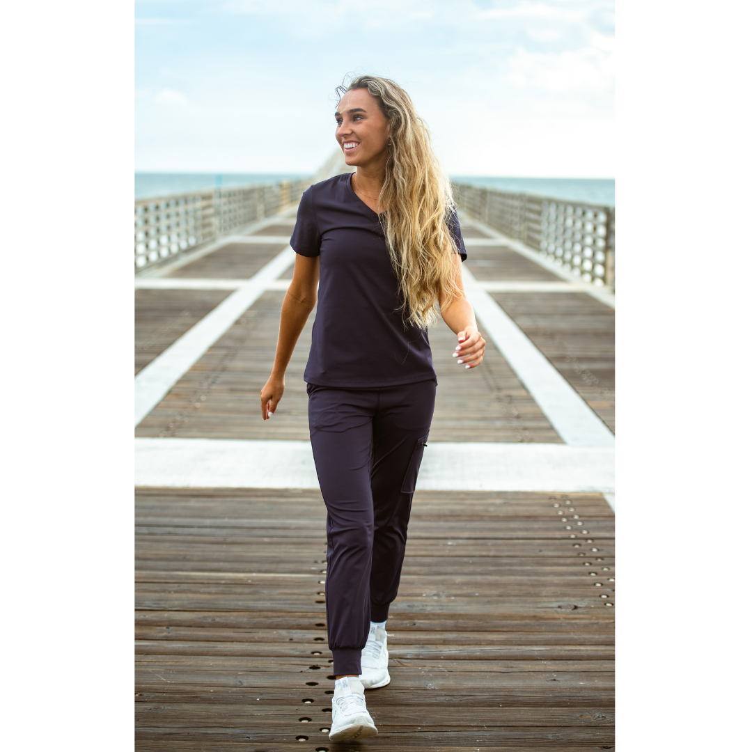 Wear Palms – wholesale Healthcare uniform – Women's – Sabal Navy Jogger Scrub Pant1