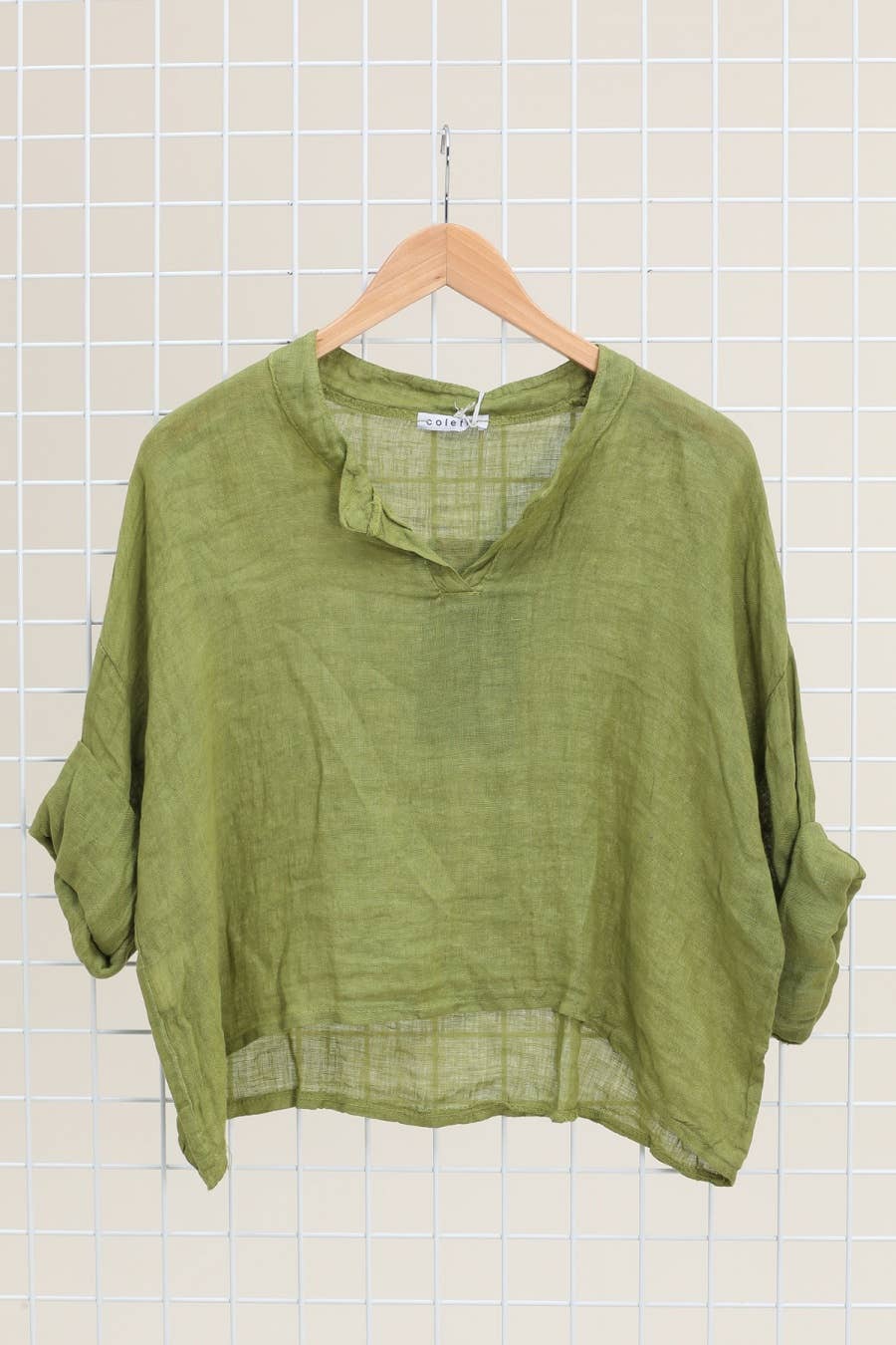 la maison des fibres naturelles - Wholesale Blouse - Dames - Linnen top met v-hals 23100, 100% linnen24