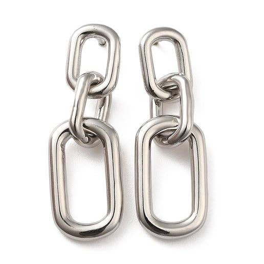 Annie Austen | Jewelry • Accessories - Wholesale Dangle Earrings - Paperclip Chain Studs1