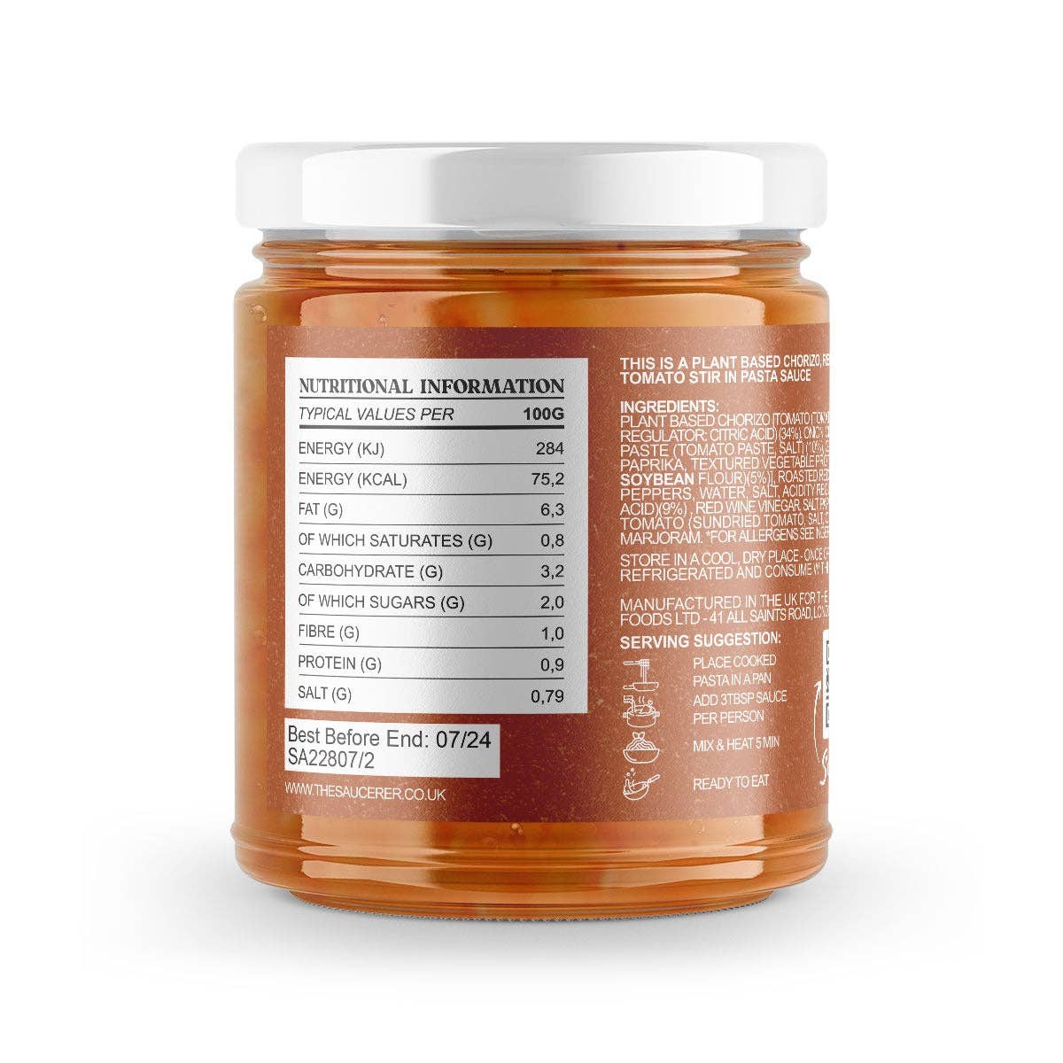 The Saucerer – wholesale Pasta sauce – THE RED ONE - Plant based chorizo2