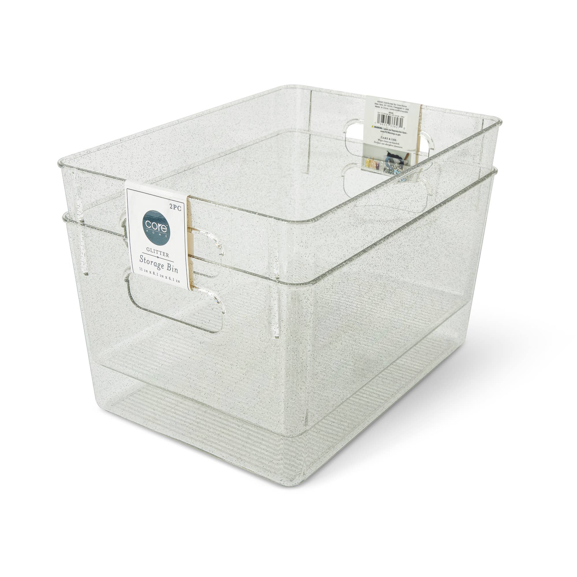 Core Home - Wholesale Storage Bin - 2pk 7.5L Storage Bins with Handle – Glitter