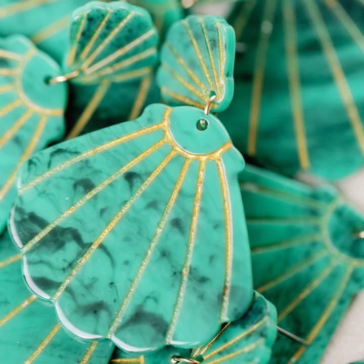 St Armands Designs of Sarasota - Wholesale Dangle Earrings - Turquoise Shell Statement Earrings1