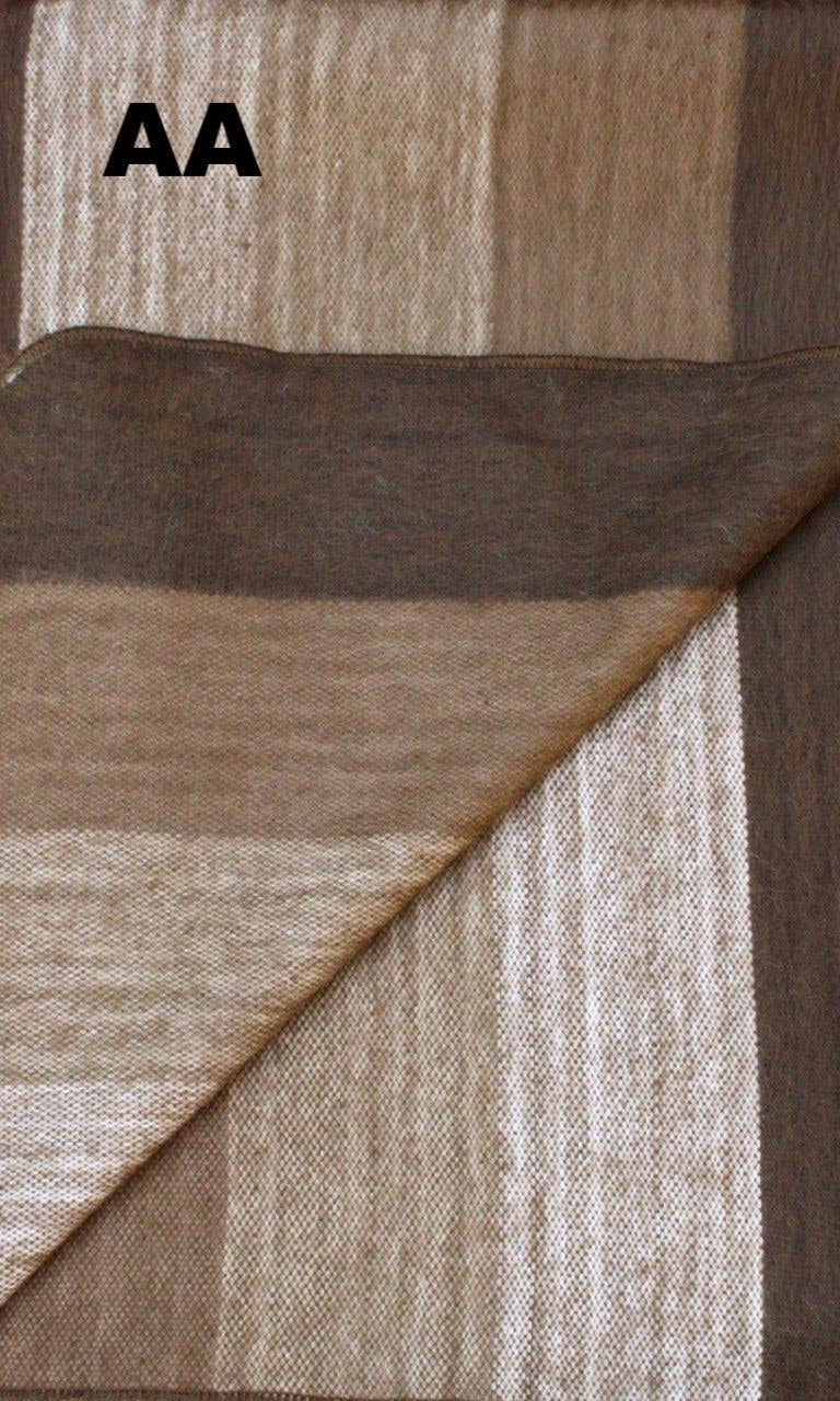 Choice Alpaca Products – wholesale Filtar – Alpacka Bed Filt - Randig43