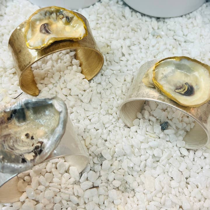 The French Pearl - Wholesale Cuff Bracelet - Chesapeake Bay Oyster Shell Cuff Bracelet - Coastal Jewelry
