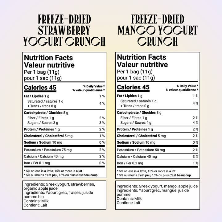 OHME! Foods - Wholesale Dried/Dehydrated Fruit - Freeze-Dried Strawberry Yogurt Crunch (Snack Size)