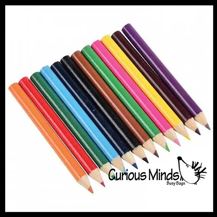 Curious Minds Toys - Wholesale Coloured pencil - 1 Sets Travel Size Colored Pencil Set - 12 Mini Pencils
