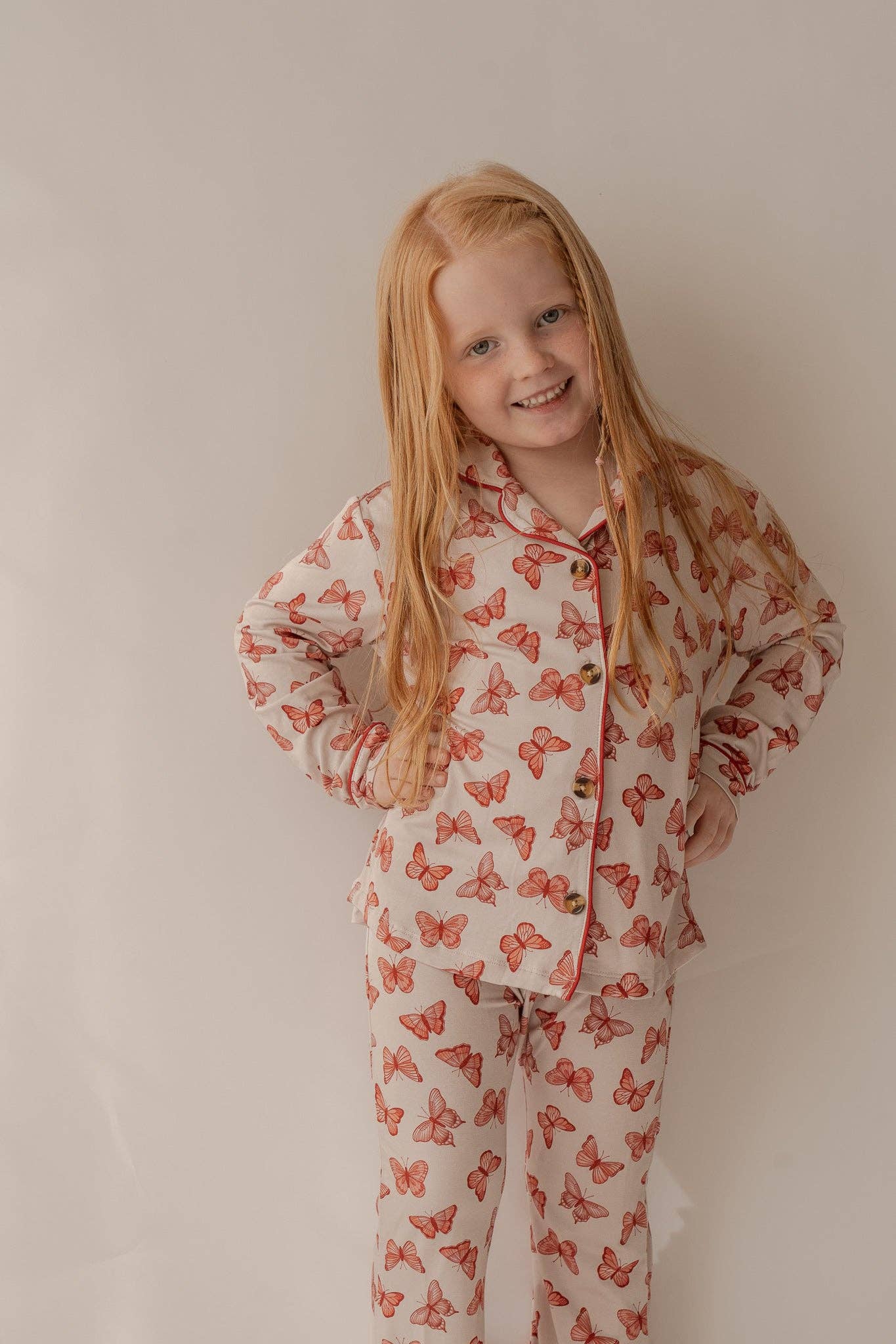 Annie Bean & Co - Wholesale Sleepwear Set - Kids - Butterfly | Flare Bamboo Two Piece Pajama Set1