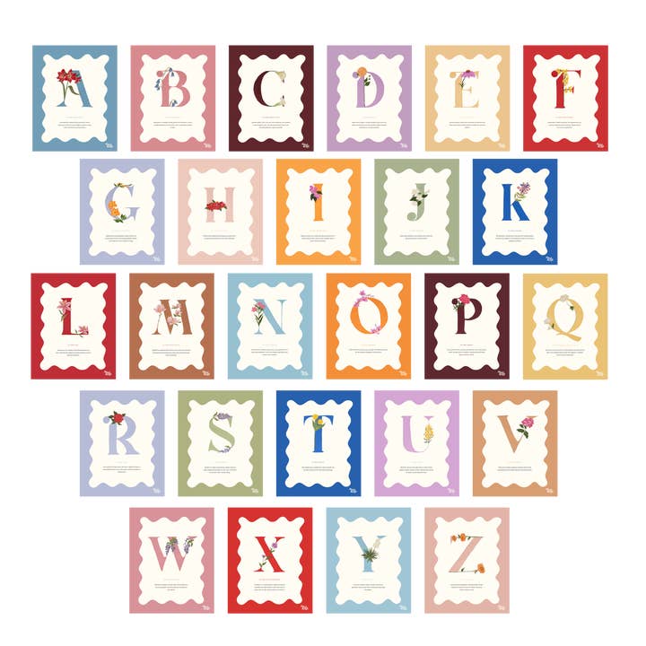 Floral Initials Art Print for wholesale by Maggie Beckett Studio