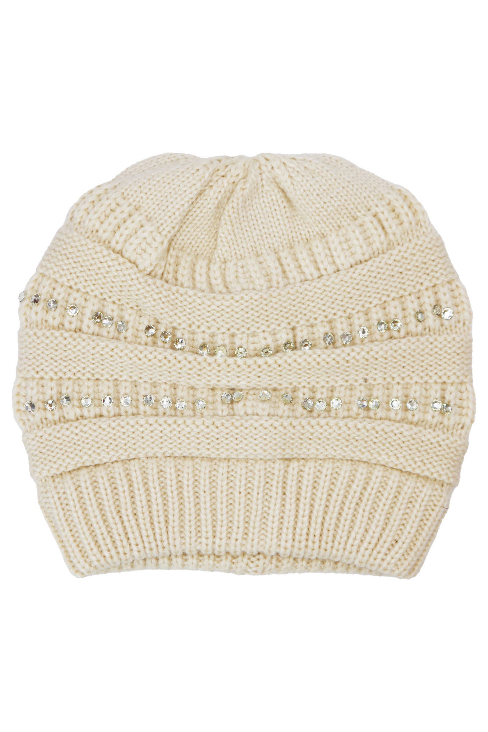 ASSORTED Bling Rhinestone Chunky Cable Knitted Beanie for wholesale on Faire8