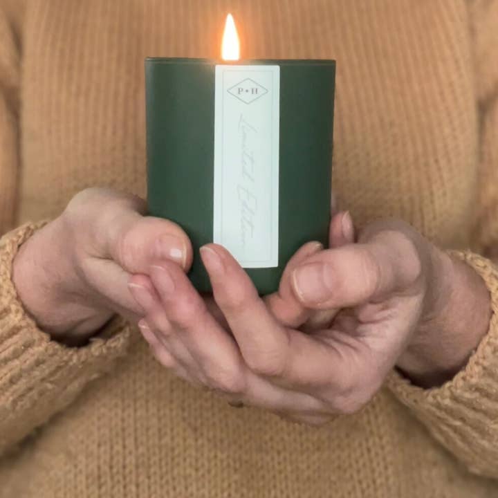 Holiday Cheer Candle in Evergreen + Bay Leaf for wholesale by Peripeti Home