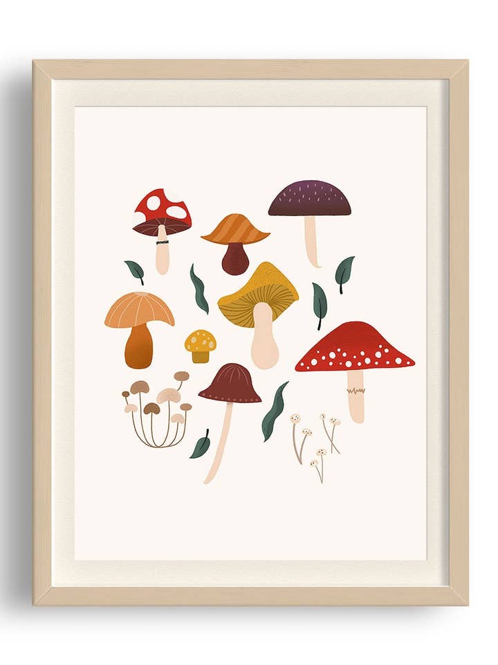 Impression artistique illustrée sur les champignons pour la vente par StephKay Designs