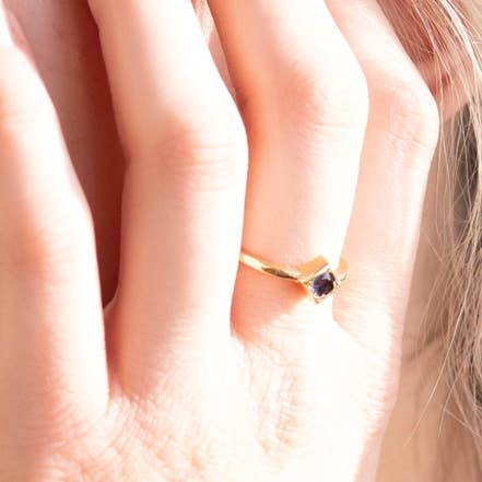 Fair Anita - Vente Solitaire - Bague ajustable - Iolite1