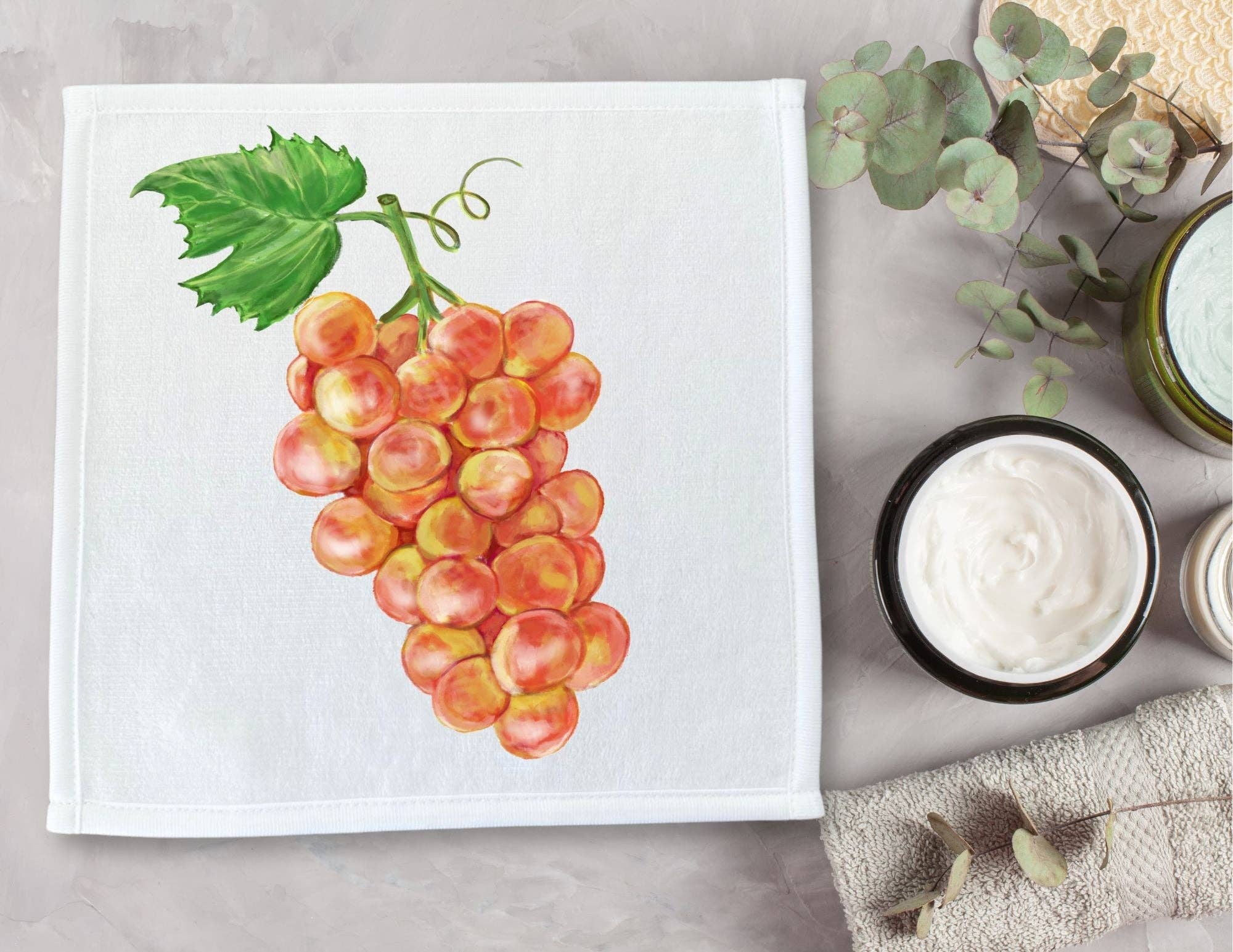 MerikaArt - Wholesale Wash Cloth - Golden Grapes Washcloth2