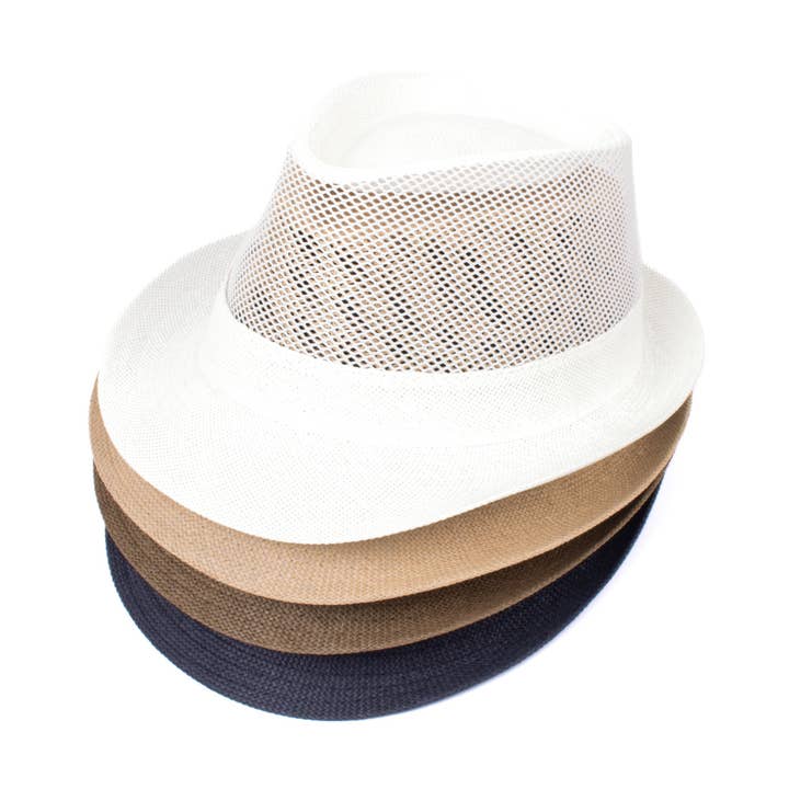 Men's S/S Cooling Mesh Fashion Fedora hat for wholesale by Selini New York