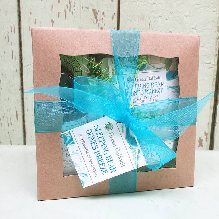 Sleeping Bear Dunes Breeze Boxed Gift Set - Michigan Summer for wholesale by Green Daffodil Bath & Body