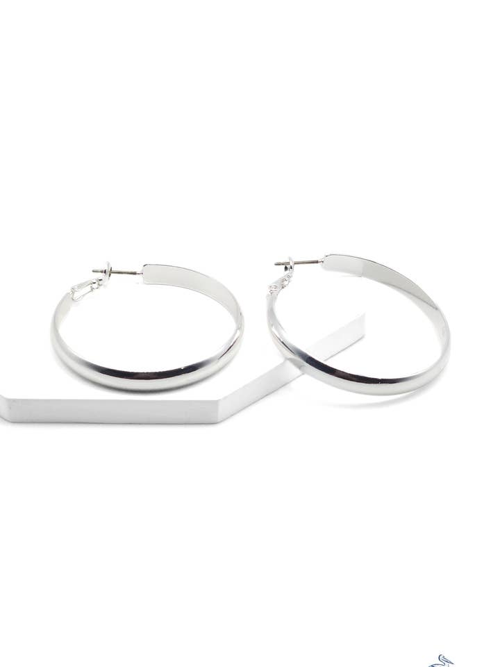Signature Shine - Boucles d'oreilles argentées pour la vente par Sunset Marsh LLC