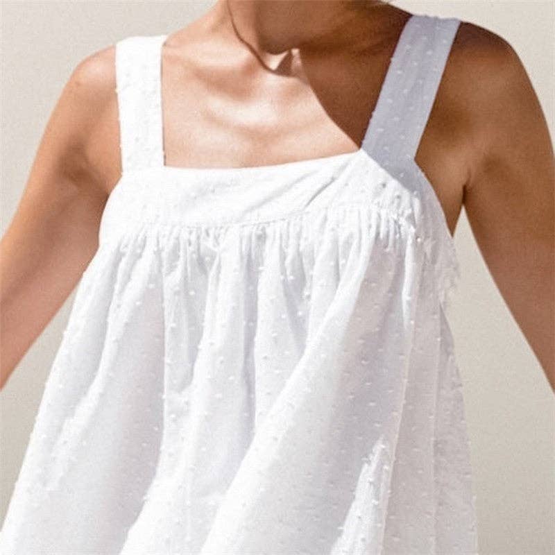 FurDecoration - Wholesale Lounge Set - Women's - Sleeveless Square Neck Tank Top and Shorts Set - Solid Color Loungewear4