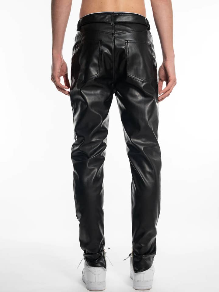 PANTALONES DE CUERO - NEGRO para venta al por mayor de BOMBER CLOTHING