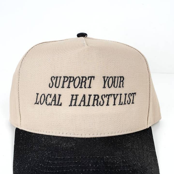 Wholesale Accessory Market - Wholesale Trucker Hat - Women's - Support Your Local Hairstylist Embroidered Five Panel Twill Cap0
