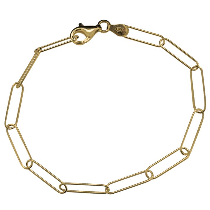 Italiaanse vergulde sterling zilveren armband, antiaanslag, 7 ″ voor wholesale door Amberman