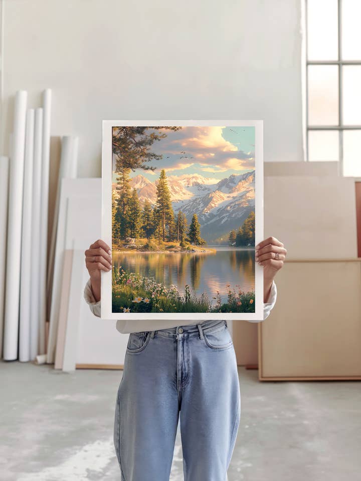 Impresión de póster diseño de montaña A4 para venta al por mayor de Mookstories